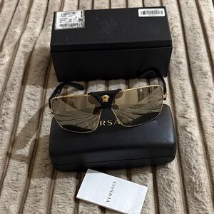 Versace Sunglasses with Black Frame and Gold Accents